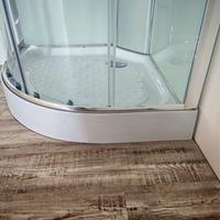 Hátfalas zuhanykabin 90x90 tálca