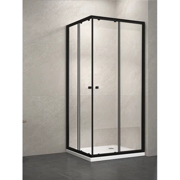 fekete keretes 90x90 szögletes zuhanykabin