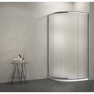 Íves zuhanykabin 80x80 zuhanytálcával matt üveggel