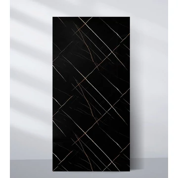 PVC műmárvány fali panel Éjfekete Márvány 244x122 cm