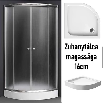 Zuhanykabin zuhanytálcával 80x80 íves