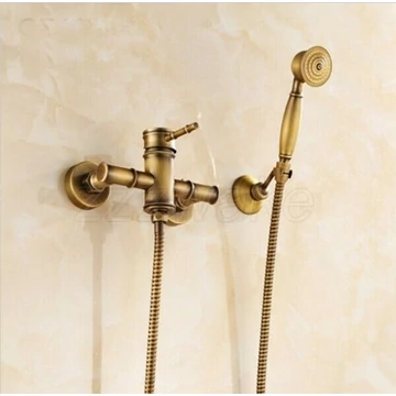Bamboo antik zuhany csaptelep - bronz egykaros zuhanyszettel