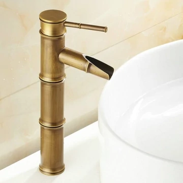 Bronz Bamboo antik magasított mosdó csaptelep