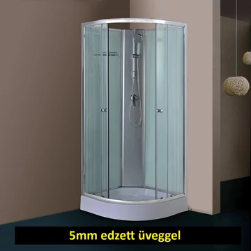 Hátfalas íves zuhanykabin 80x80cm 