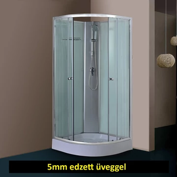 Hátfalas íves zuhanykabin 90x90cm 