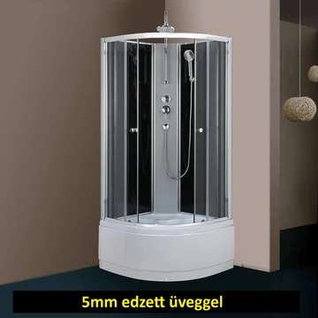Mélytálcás Hátfalas íves zuhanykabin 80x80cm 