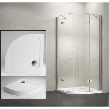 Zsanéros zuhanykabin 90x90 zuhanytálcával