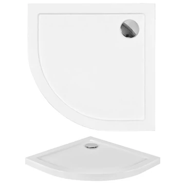 zuhanytálca íves alacsony ABS 80 cm x 80 cm x 5 cm szifonnal