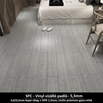 Északi Zefír SPC vinyl padló - Class 42 kopásállóságú vízálló klikkes burkolat 5,5 mm vastagsággal Északi Zefír SPC vinyl padló - Class 42 kopásállóságú vízálló klikkes burkolat 5,5 mm vastagsággal