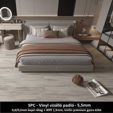 Hamvas Éger SPC vinyl padló - Class 42 kopásállóságú vízálló klikkes burkolat 5,5 mm vastagsággal Hamvas Éger SPC vinyl padló - Class 42 kopásállóságú vízálló klikkes burkolat 5,5 mm vastagsággal