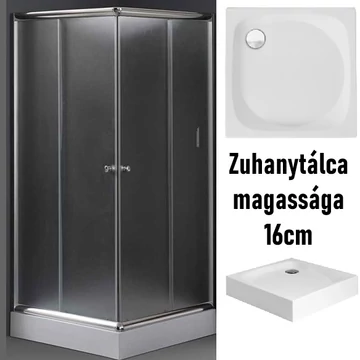 80x80 szögletes zuhanykabin zuhanytálcával