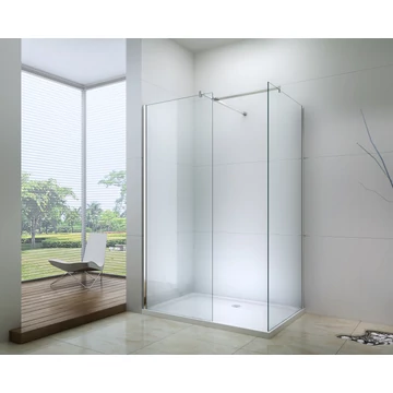 Dupla zuhanyfal Króm T profillal átlátszó üveggel Dupla zuhanyfal Króm T profillal átlátszó üveggel