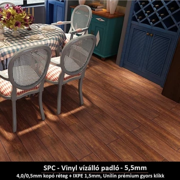 Barna Tigriscsík Álom SPC vinyl padló - Class 42 kopásállóságú vízálló klikkes burkolat 5,5 mm vastagsággal Barna Tigriscsík Álom SPC vinyl padló - Class 42 kopásállóságú vízálló klikkes burkolat 5,5 mm vastagsággal