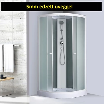 Hátfalas íves zuhanykabin 90x90cm Fekete