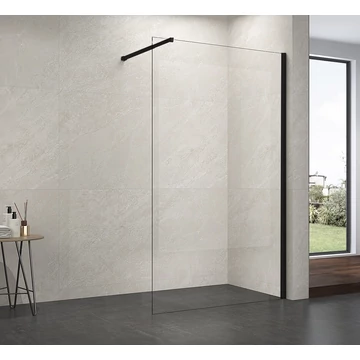 Zuhanyfal 100cm átlátszó üveggel fekete kerettel Zuhanyfal 100cm átlátszó üveggel fekete kerettel