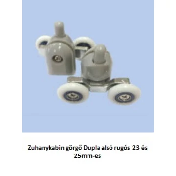 Zuhanykabin görgő Dupla alsó rugós 23 és 25mm