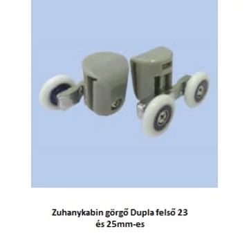 Zuhanykabin görgő Dupla felső 23mm és 25mm