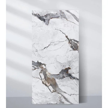 PVC műmárvány fali panel sötét erezettel 244x122 cm