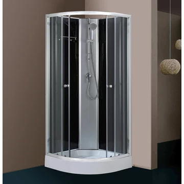 Hátfalas íves zuhanykabin 80x80cm Fekete Hátfalas íves zuhanykabin 80x80cm Fekete