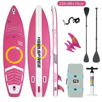 MSEASFREE Pink felfújható SUP deszka 335x81x15 cm – Divatos, stabil és kényelmes MSEASFREE Pink felfújható SUP deszka 335x81x15 cm – Divatos, stabil és kényelmes