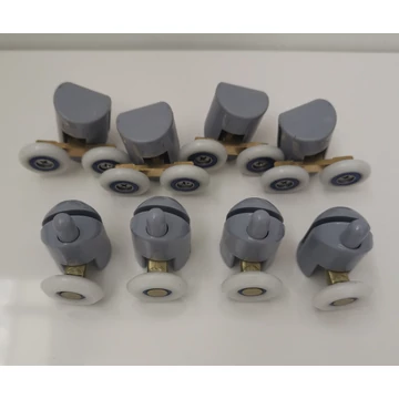 Zuhany görgő szett 4db dupla görgős felső, 4db alsó Dupla görgő rugós 25mm