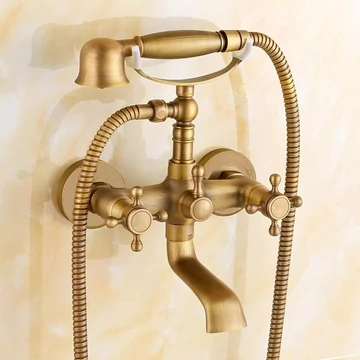 Vintage bronz kádtöltő csaptelep kétgombos