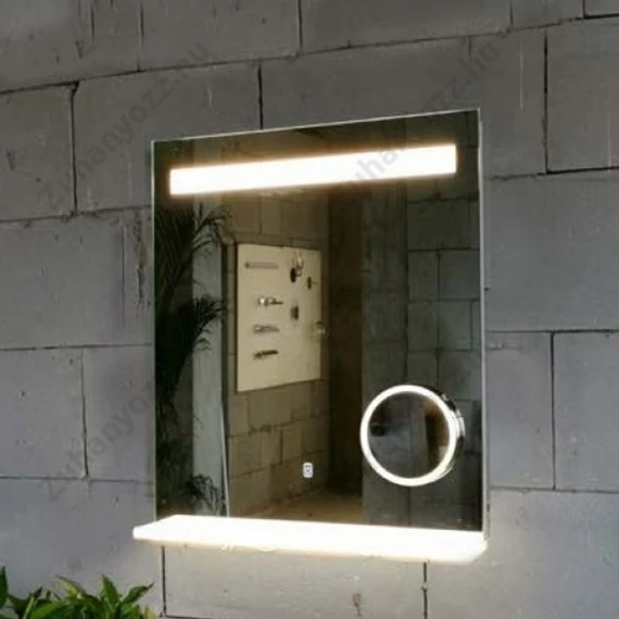 okos tükör led világítás polcos 100x80cm+kozmetikai tükör+páramentesítő