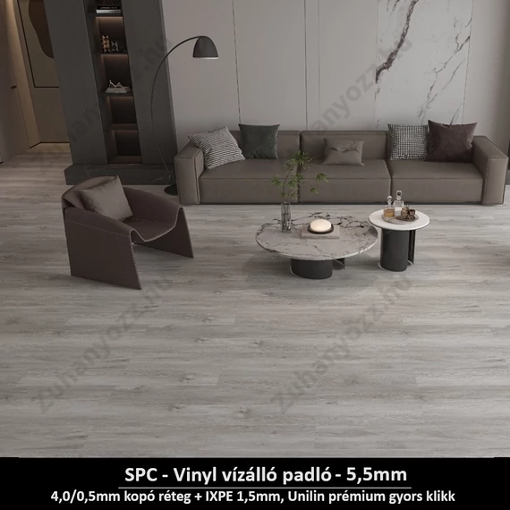 SPC padló 2,25m2/csomag "Modern Ezüst Tölgy" Prémium