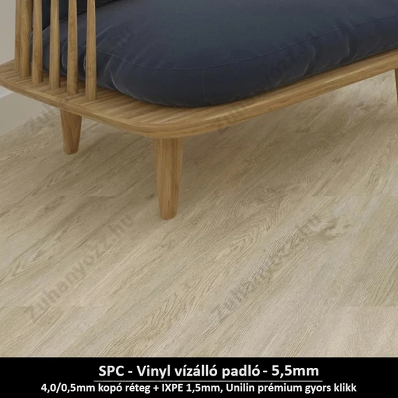 Latte Márványbarna SPC vinyl padló - Class 42 kopásállóságú vízálló klikkes burkolat 5,5 mm vastagsággal