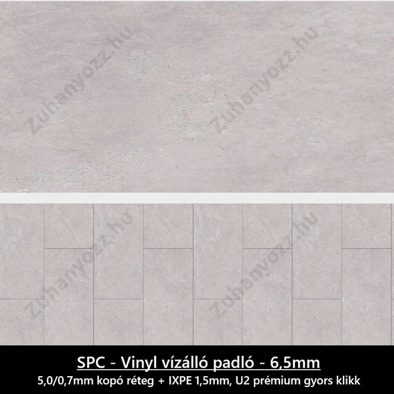 SPC - Vinyl padló 2,23m2/csomag &quot;Skandináv Kő&quot; Extra kopásállóság