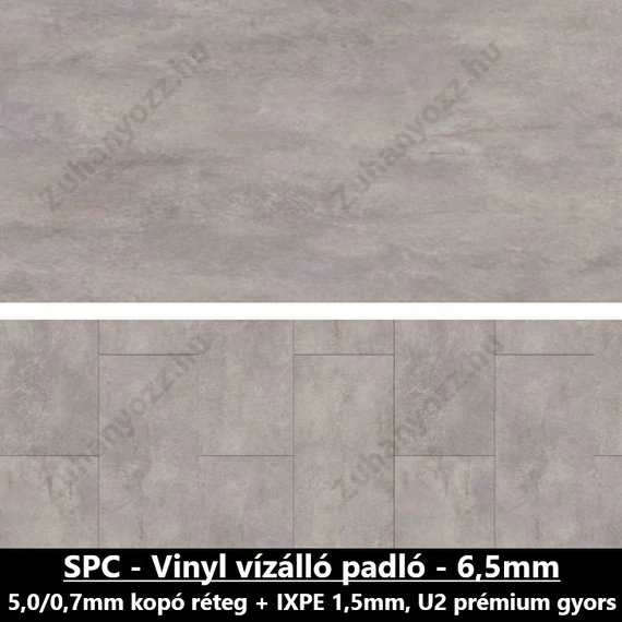 SPC - Vinyl padló 2,23m2/csomag &quot;Hegyi Szürke&quot; Extra kopásállóság