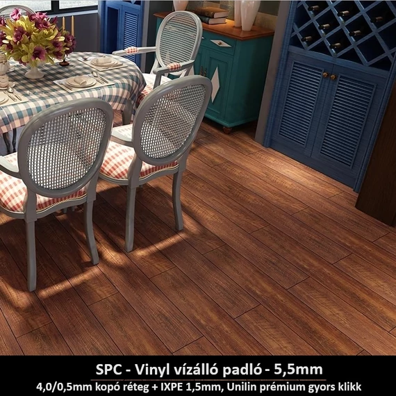 Barna Tigriscsík Álom SPC vinyl padló - Class 42 kopásállóságú vízálló klikkes burkolat 5,5 mm vastagsággal