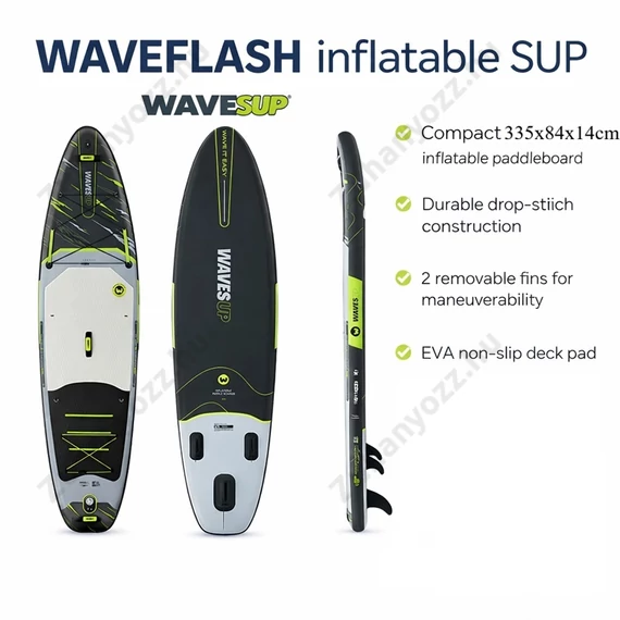 WavesUP Black SUP – stabil, 180 kg, univerzális deszka
