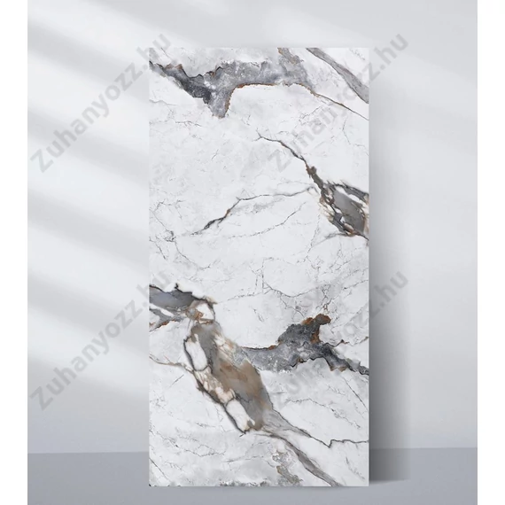PVC műmárvány fali panel sötét erezettel 244x122 cm