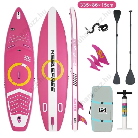 MSEASFREE Pink felfújható SUP deszka 335x81x15 cm – Divatos, stabil és kényelmes