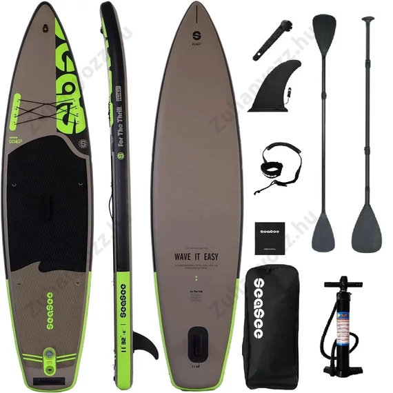 SEASEE szürke felfújható SUP deszka 335x81x15 cm – Stabil és kényelmes vízi sport